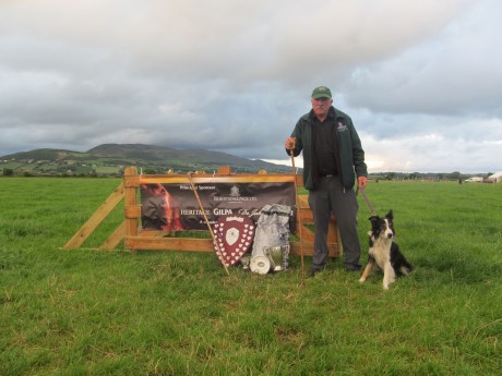 John Maginn from Newry, County Down, with his dog Mozz, who won the 2014 Irish National Sheepdog Trials in Burt, County Donegal, at the weekend.