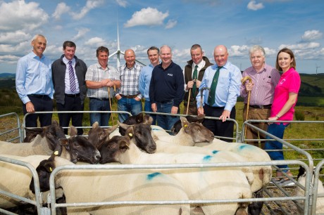 Norman Witherow, Donegal Investment Group; Thomas Doherty, Irish National Sheep Dog Trials Committee member; Brendan Marley, Irish National Sheep Dog Trials Committee member; Tommy Long, Irish National Sheep Dog Trials champion for 1998 & 2006; Charlie Gallagher, Irish National Sheep Dog Trials Treasurer; Seamus Herron, Service Manager Ireland, SSE Airtricity; James P McGee, World Sheep Dog Trials Champion and Irish National Sheep Dog Trials Chairperson; Sammy Long, 5 times Irish National Brace Champion & Irish National Sheep Dog Trials Committee member; Billy McLean, Irish National Sheep Dog Trials Committee member; Karen browne, Irish National Sheep Dog Trials Secretary. 