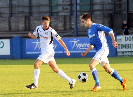 Ruairi Keating in action against Waterford United two weeks ago. The striker will not be returning to Harps.