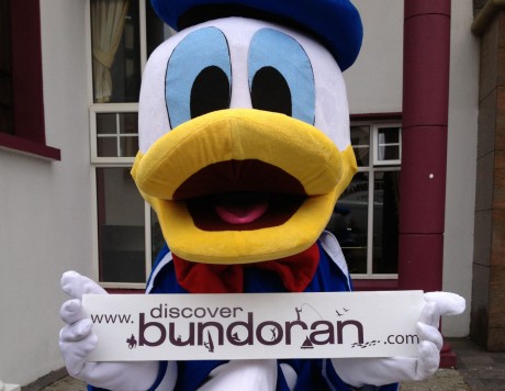 Donald Duck is looking forward to the street party.