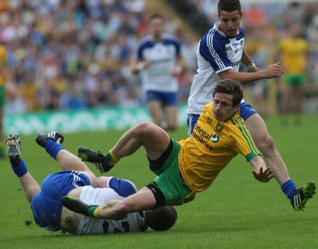 Darach O' Connor and Drew Wylie clash during the Ulster Final.