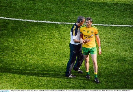  A dejected Christy Toye, Donegal, and Jim McGuinness, after the game