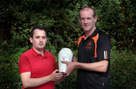 UGAAWA Committee Member Chris McNulty (left) presents Neil Gallagher with the Monthly Merit Award. Photo: Declan Doherty. 