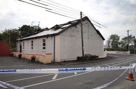 The Orange hall in Newtoncunningham which was gutted by fire early this morning. Photo: Declan Doherty