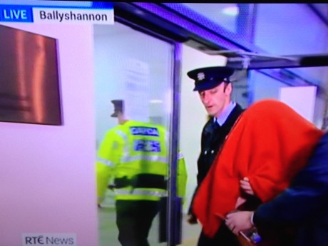 Julian Cuddihy being escorted into court. Picture: RTE