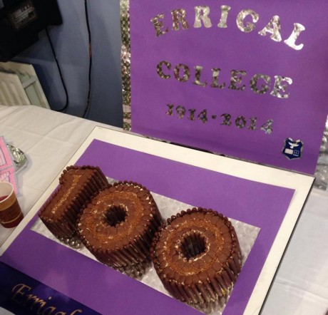 A centenary cake baked by Ms Nora Bonner and the Home Economics Department. Photo: Donegal News