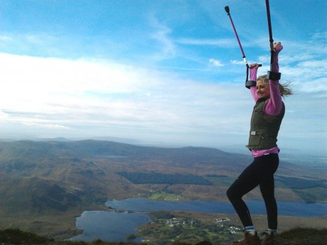 Nikki 'on top of the world' after climbing Errigal last weekend.