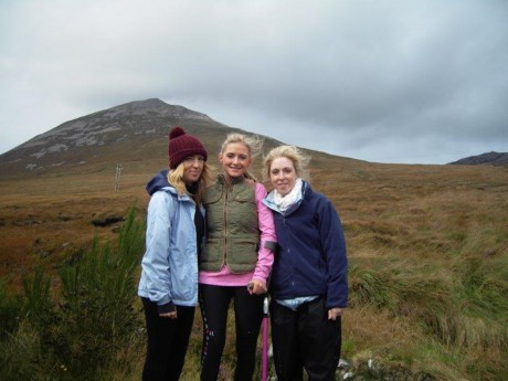 Elizabeth Crealey, Nikki Bradley and Lorraine Boyce at the foot of Errigal.
