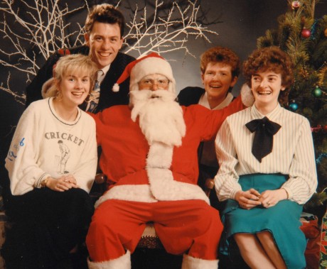 Staff at Donohue Studios during the Santa Promotion in the early 90's. Left to Right, Geraldine Cullen, Dermot Donohue, Bernadette Gallagher and Lyn Robinson (nee Moore).