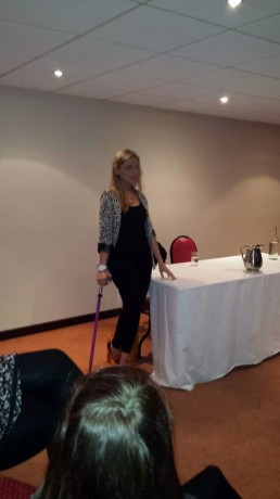 Nikki gives her election speech to JCI Donegal members.