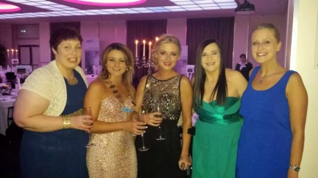 Nikki with outgoing president Emma Boylan (second from left) and fellow JCI Donegal members.