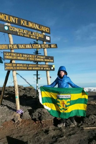 Lorraine Boyce on top of Kilimanjaro.