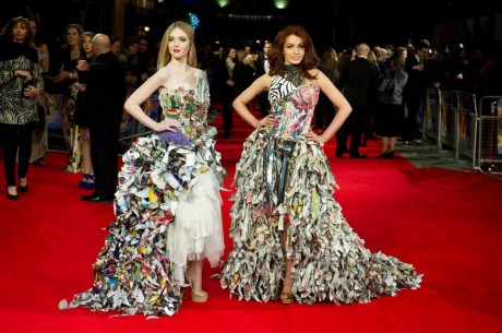 Stephen's dress (left) on the red carpet at the Royal Film Premiere of Hugo in 2011.