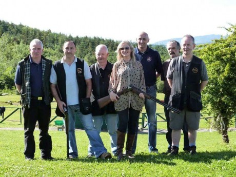 Nikki with members of Buncrana Gun Club.