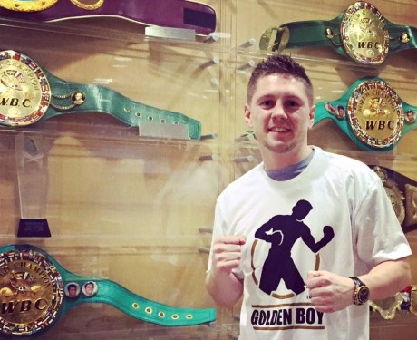 Jason Quigley at Golden Boy Promotions headquarters
