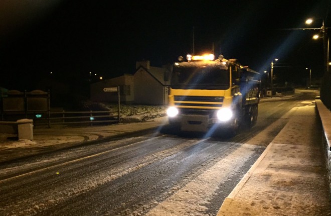 FLASHBACK: A council gritter on the N56 road at Loughanure. Photo: Eoin McGarvey