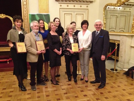 Donegal Winners Group, Kee's Hotel - presented by Chair Person Valerie Jupp and Director (right) Peter Malone