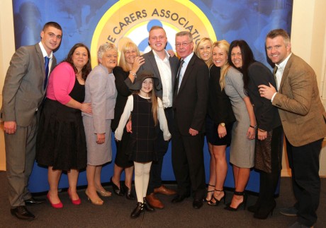 Kathleen Sweeney, third from left, and Jamie (centre) at the awards ceremony with family members.