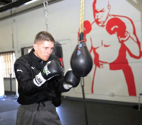 Jason Quigley in preparation for his bout with Lanny Dardar. Photo courtesy Golden Boy Promotions