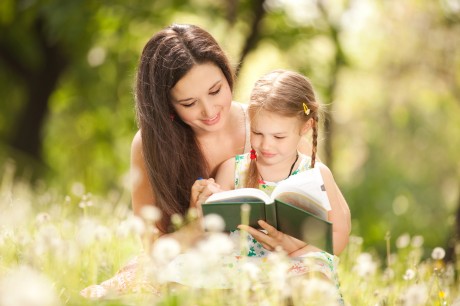 Mother with daughter in the park