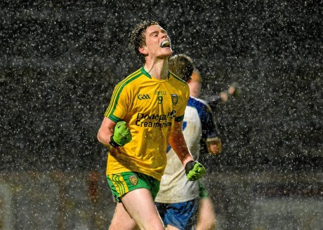  Ciaran Thompson, Donegal, celebrates after scoring his side's fourth goal. 