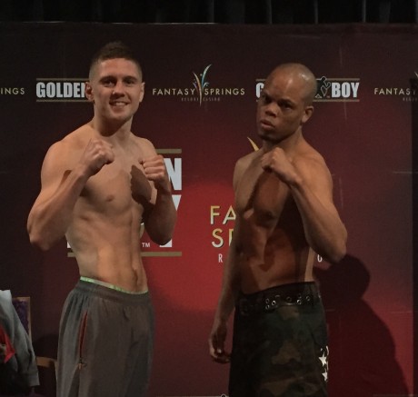 Jason Quigley and his opponent, Joshua Snyder