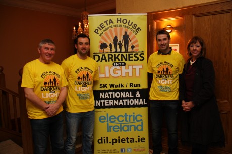 Martin McHugh GAA Personality, Karl Lacey Donegal Senior Footballer, Rory Gallagher Donegal Manager, and Joan Freeman Founder of Pieta House  at the Darkness into Light Launch