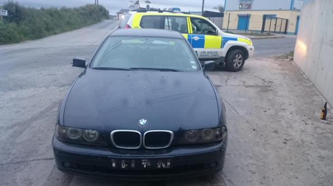 Traffic Corps seized blue BMW 525 at Cullion Road Letterkenny no insurances or number plates.