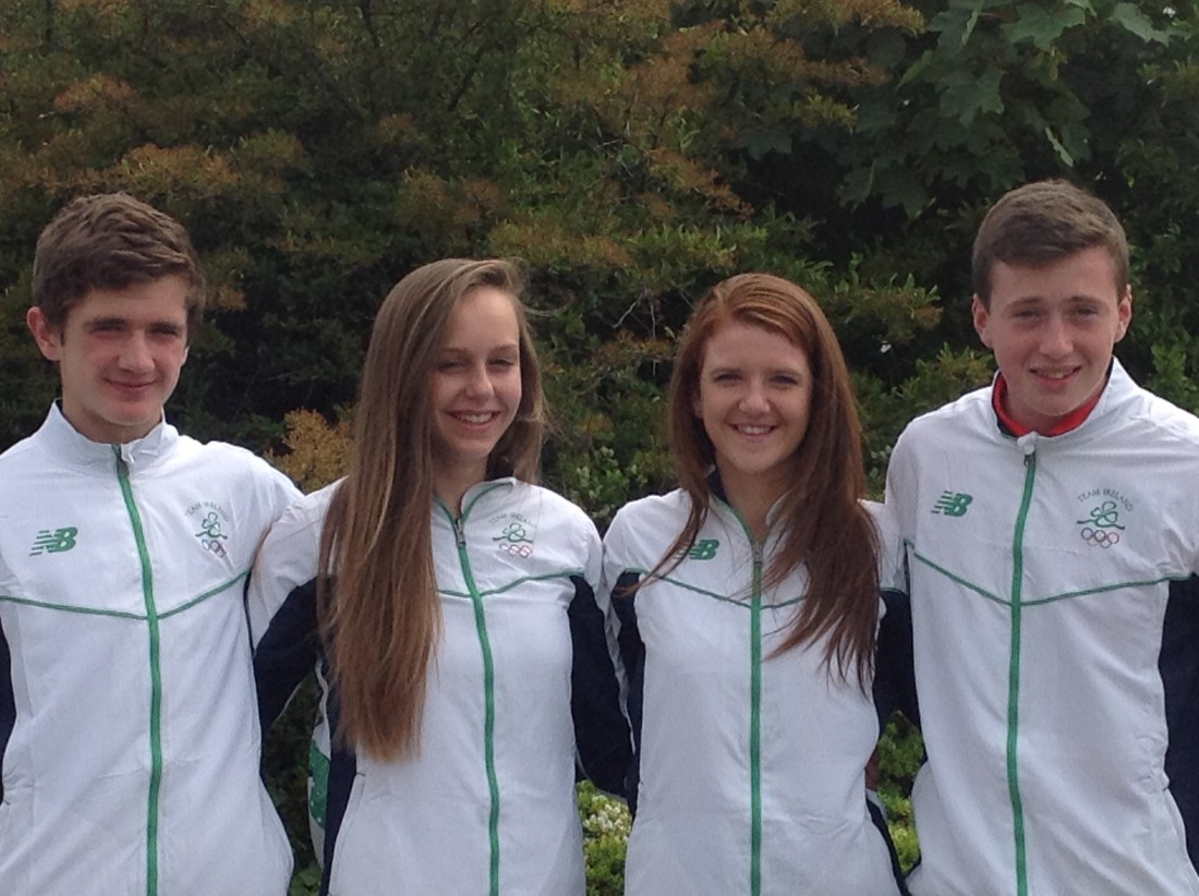 Donegal athletes Aaron McGlynn, Sommer Lecky, Arlene Crossan and Brendan OÕDonnell who are in Tbilisi, Georgia this week representing Ireland at the European Youth Olympic Festival