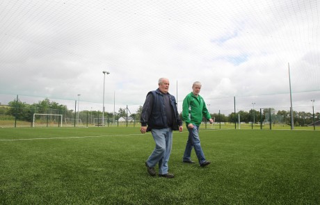 Willie Boyle and John Cannon, Drumkeen FC at the new astro turf pitch. Photo: Donna El Assaad