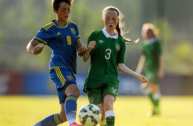 Lagan Harps' Zoe Green in action for Ireland
