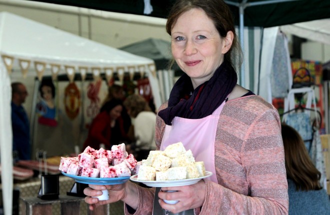 Linda McClean with her Mallow Mia products.