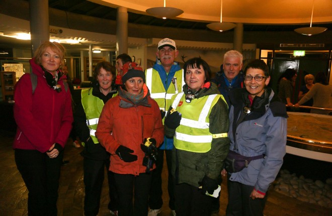 Walkers from the Letterkenny area at end of the Run in the Dark 5k on Wednesday night.