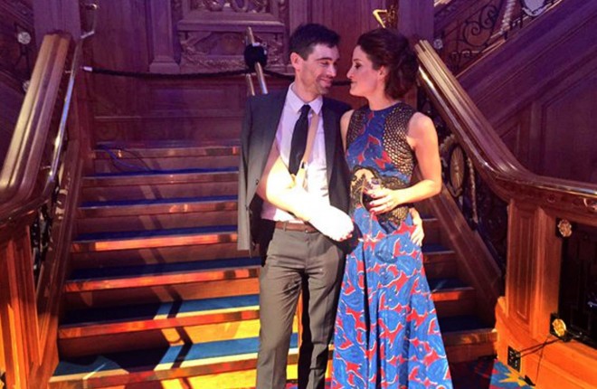 Philip Deignan and his fiancee Lizzy Armitstead at last night's awards ceremony