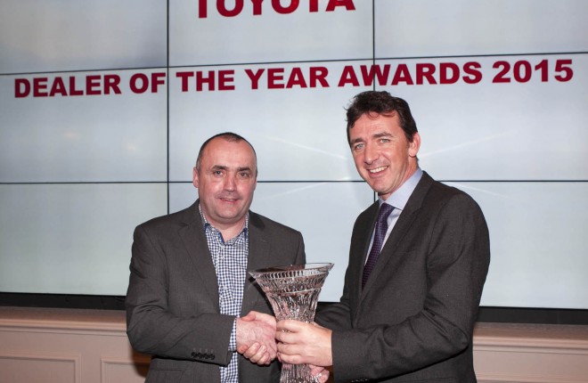 Mr Brendan Kelly (left) with Mr Mr Steve Tormey, Managing Director of Toyota Ireland.