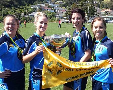Aoife McDonnell and her teammates celebrate winning the Australasia Games with NSW.