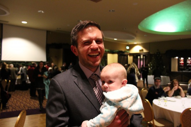 Tim Jackson holding a good looking Donegal baby..