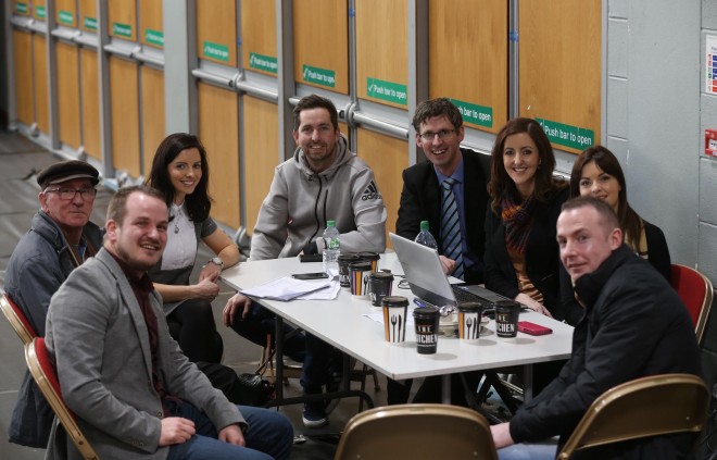 Team Dessie Shiels at the count centre.