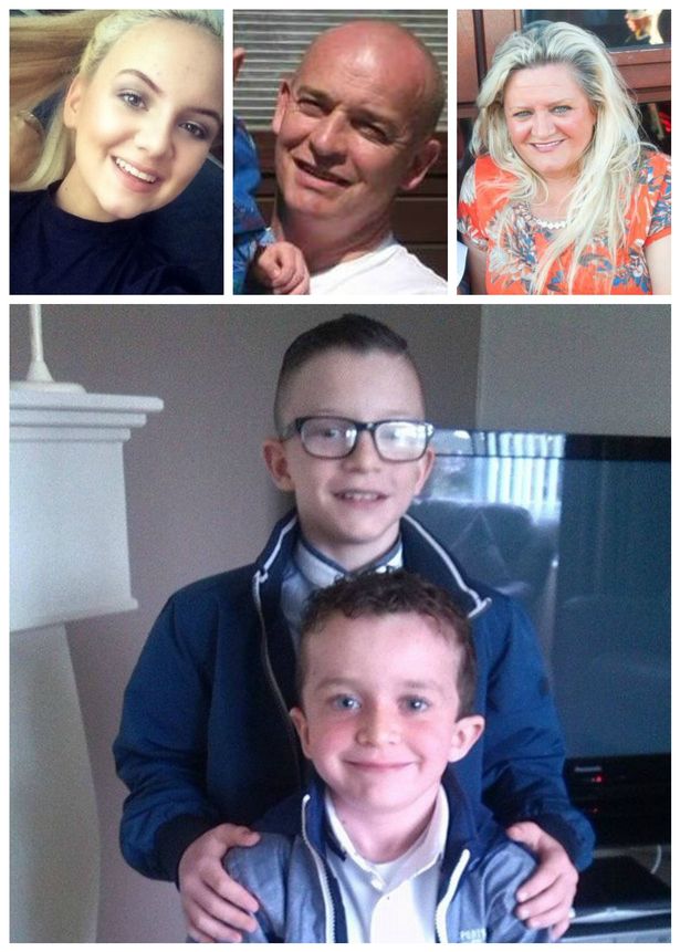 Sean McGrotty, his sons Mark, 11 and eight-year-old Evan, his mother-in-law Ruth Daniels and her teenage daughter Jodie all died after their car slid off a pier in Buncrana and sank in Lough Swilly on Sunday night.