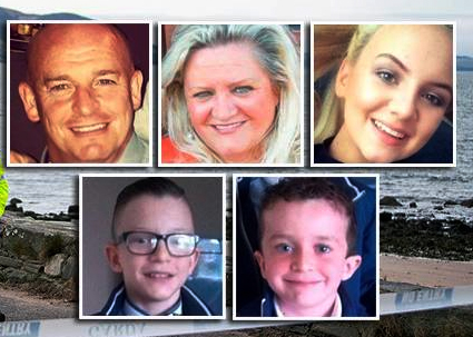 Five family members from Derry who lost their lives  at Buncrana pier in March. 