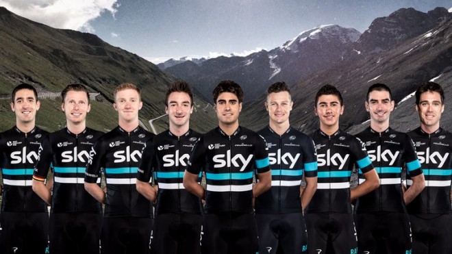 Team Sky with Philip Deignan extreme right.
