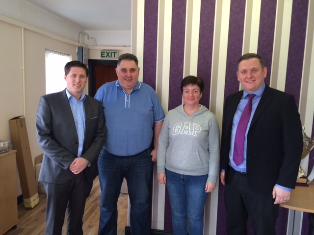 Pictured are Matt Carthy (MEP), Stephen Kennedy (CPI), Sylvia McGlinchey (CPI) and Cllr Gary Doherty.