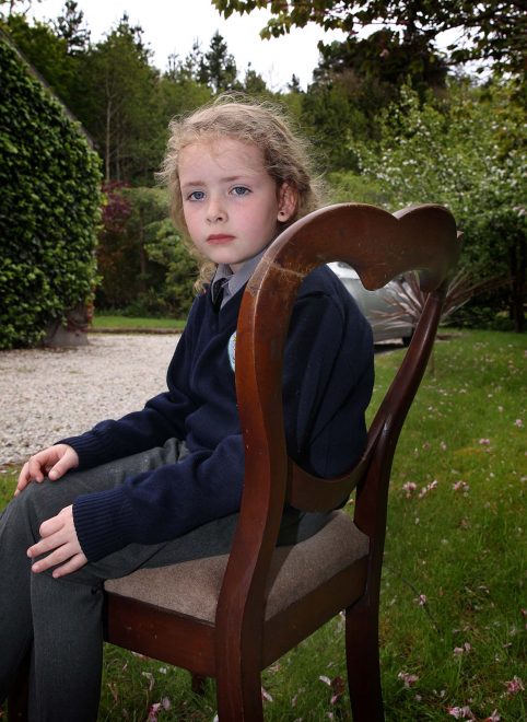 Local girl Carys McFadden sitting on the famous chair.