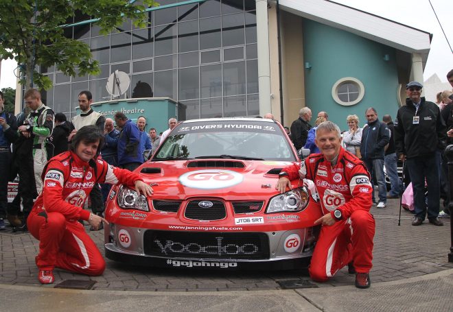 Defending champions Garry Jennings and Rory Kennedy ready to set off for the 2016 Joule Donegal International Rally. Photo: Donna El Assaad