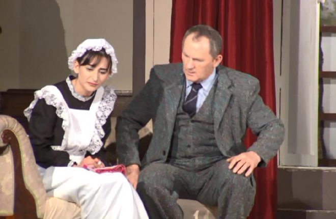 Cast members from the play, Le Banu an Lae, which will be performed in An Grianan Theatre, Letterkenny, on Sunday night.
