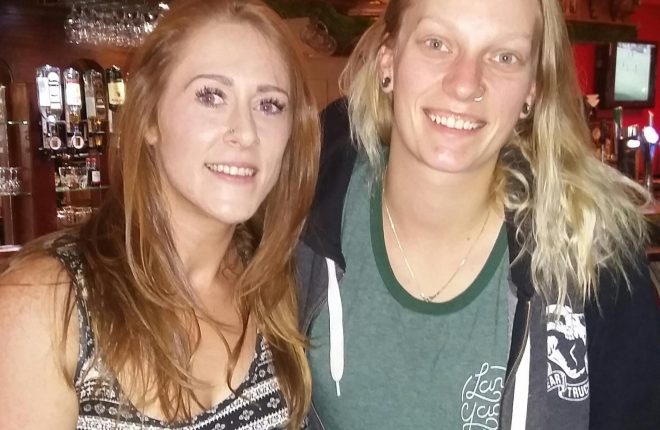 Candice Faulkner, Donegal Cannabis Social Club, left, and Kaleigh Herald, Chief Officer of Empowerment Founding Chapter Chairwoman, Kootenay region, British Columbia.