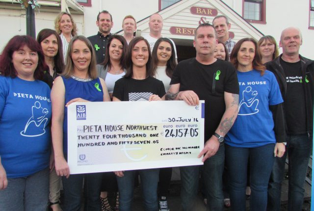 Family and friends of the late Conor McMonagle, who raised more than 24,000 euro for Pieta House Northwest campaign.