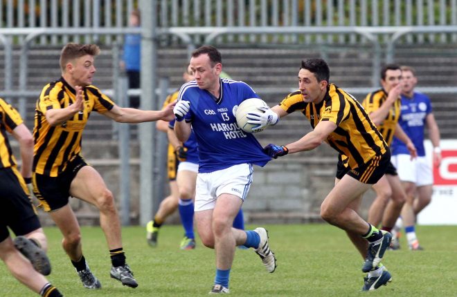 John O'Malley, Naomh Conaill in possession against St Eunan;'s in last year's final