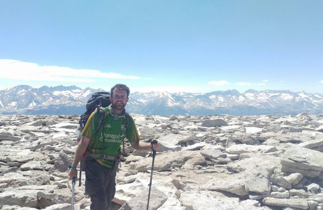 Michael Devlin pictured on part of the Pacific Crest Trail hike.