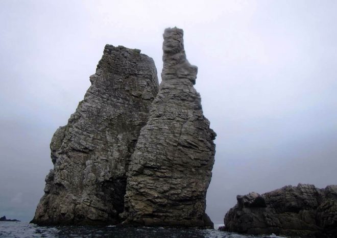 Sea stacks in Donegal photographed by Freya as she made her made around the coast.